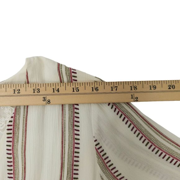 Sadie And Sage Striped Romper Size S Tie Belt Back Zip Lined Deep V Neck - Picture 4 of 16